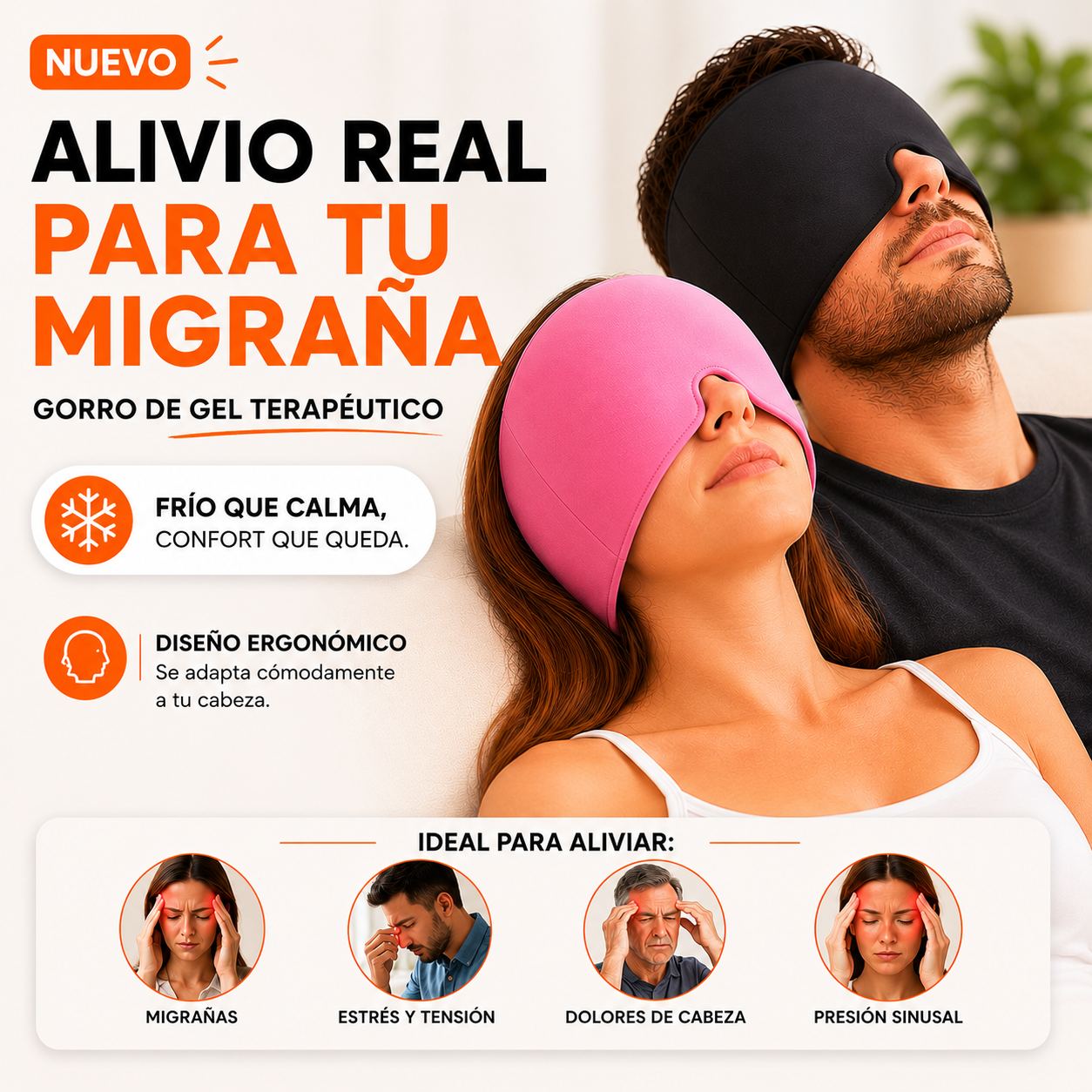 Gorro para Migrañas y Dolores de Cabeza
